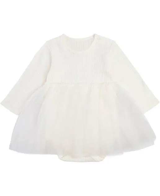 Babies' Rib Tulle Long Sleeve Dress