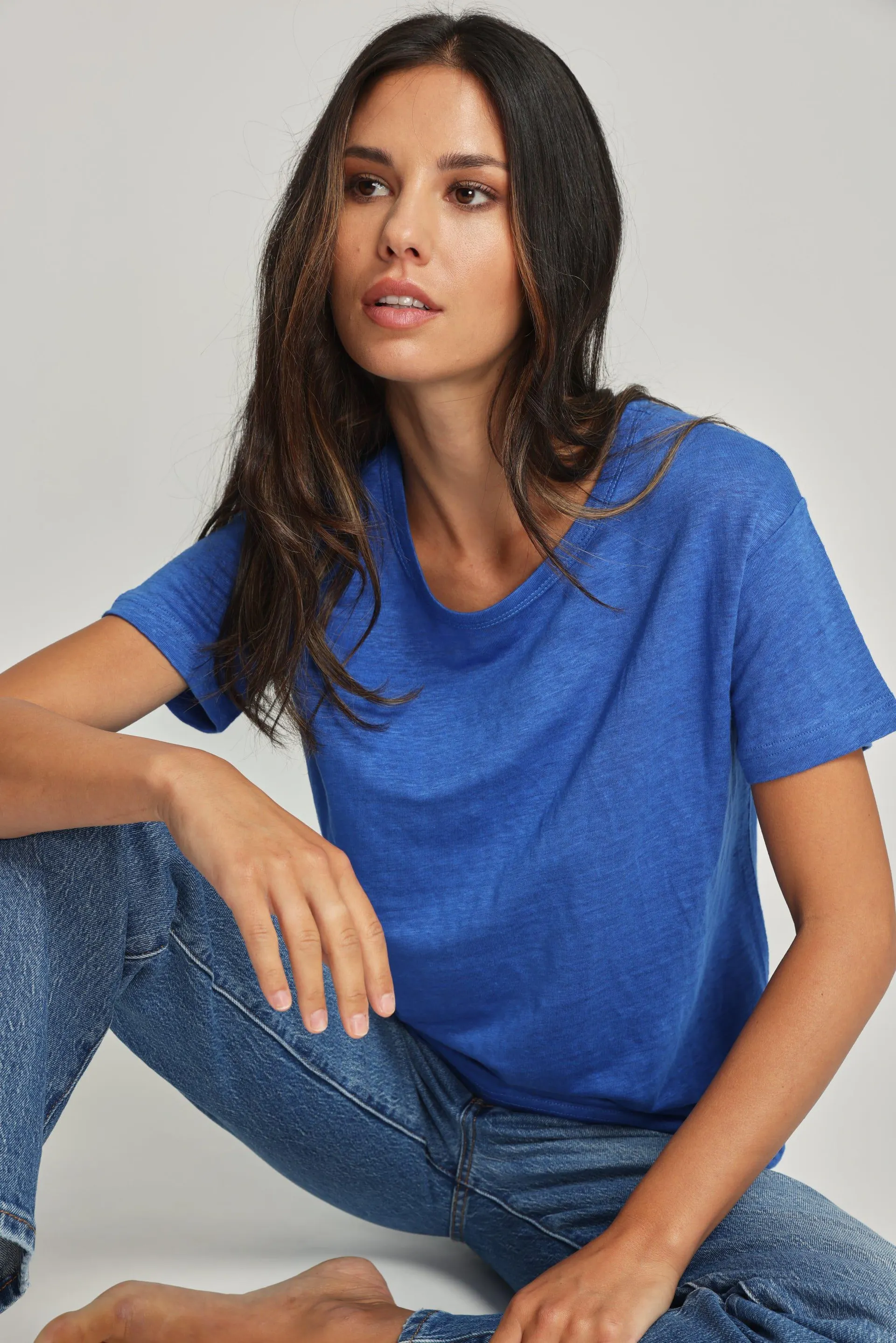 Sage Linen Crew Neck Tee