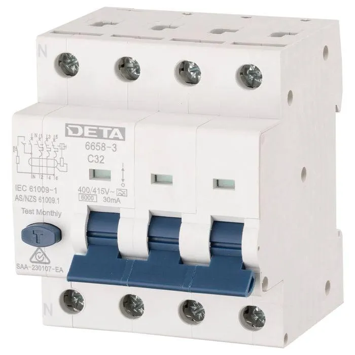 DETA 32A 3-Phase RCBO