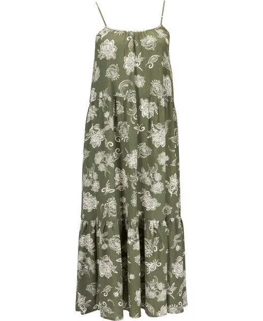 Women's Crinkle Tier Midi Dress