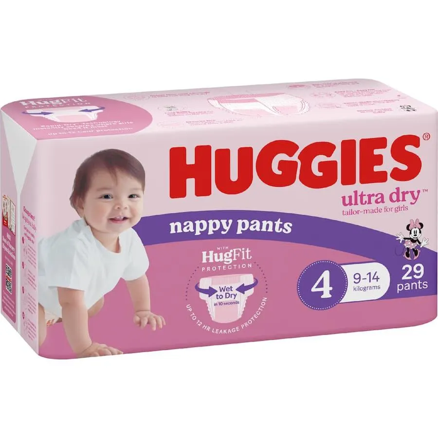 Huggies Ultra Dry Nappy Pants Toddler Girl - Size 4