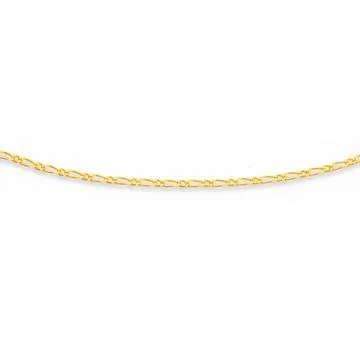 9ct, 50cm Solid Figaro 1+1 Chain