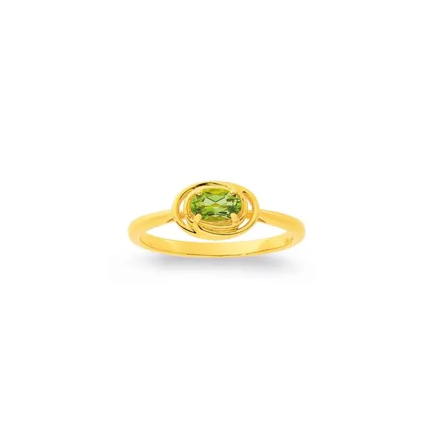 9ct Oval Peridot Ring