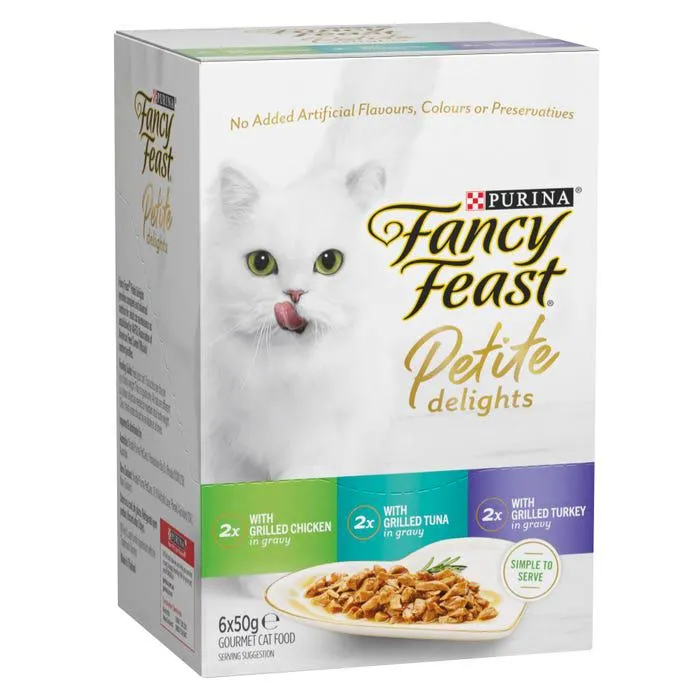 Fancy Feast Petite Delights Chicken Turkey Tuna Multipack 6x50g