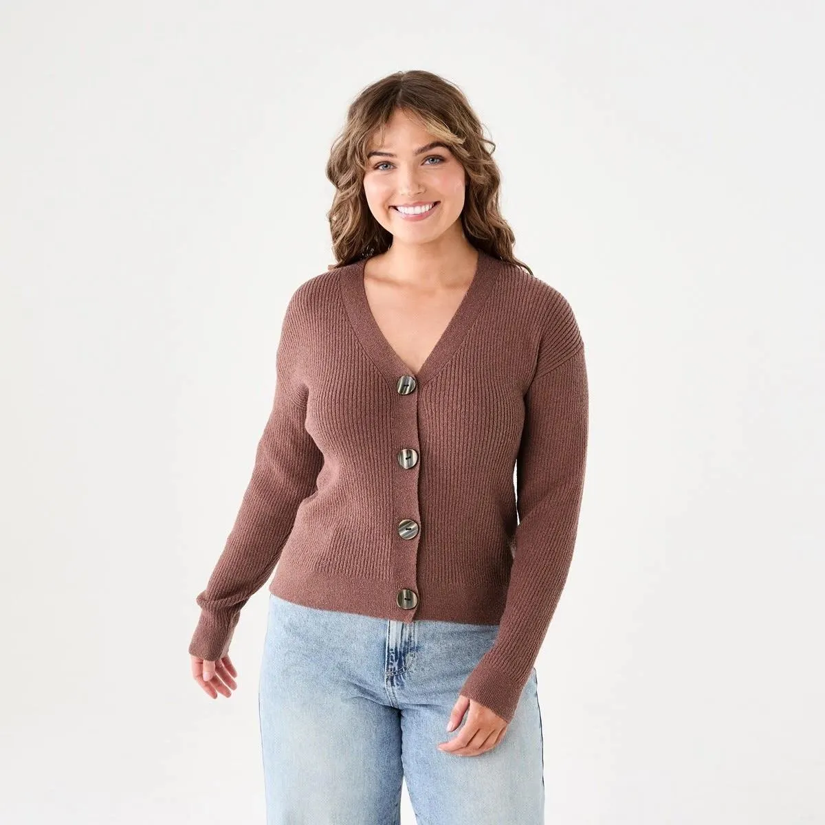 Textured V-Neck Cardigan