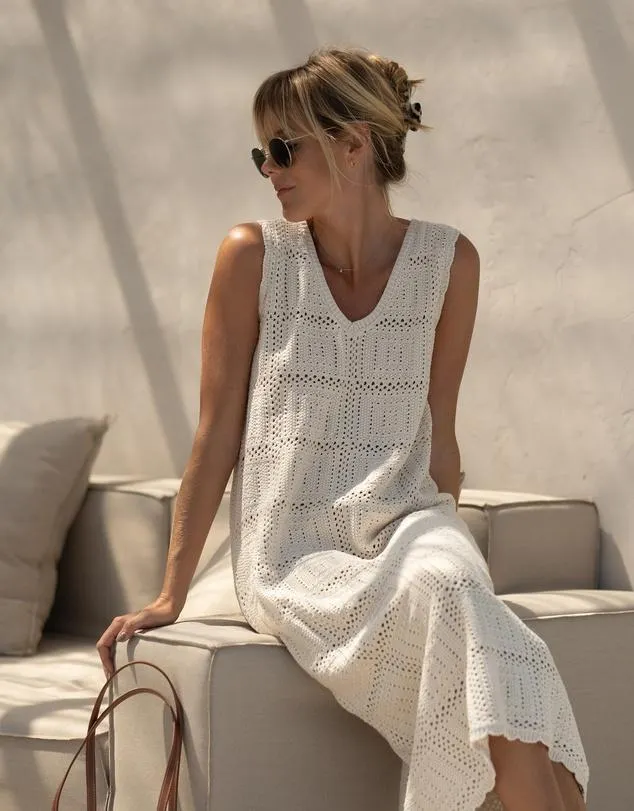 Square Knit Midi Tank Dress