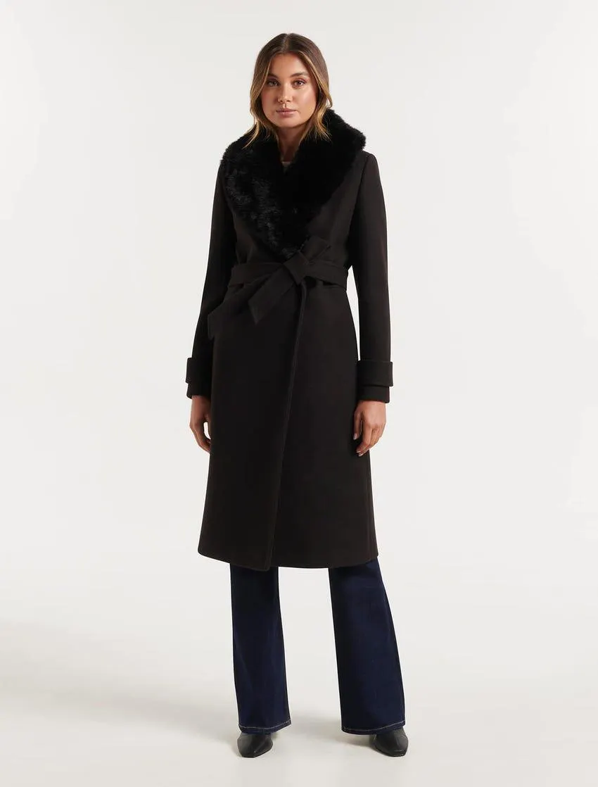 Nora Faux Fur Collar Coat
