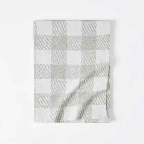 Gingham Kids Throw - Grey /Ivory