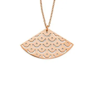 Stainless Steel Rose Tone Fan Pendant