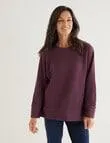 Ella J Honeycomb Batwing Top, Berry