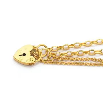 9ct 18.5cm Oval Belcher Padlock Bracelet