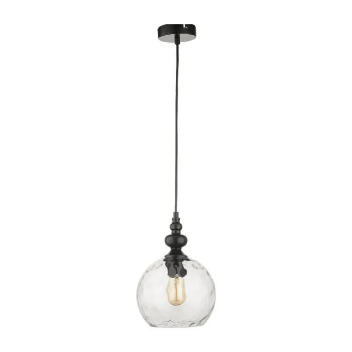 Breda Black/Clear Glass 20Cm Pendant