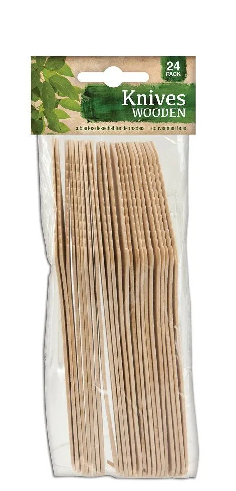 Disposable Wooden Knife PK24