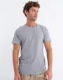 Organic Crew Neck Basic T Shirt in Grey Marl