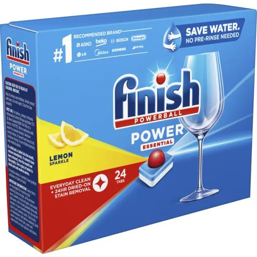Finish Power Essential Dishwashing Tablets Lemon Sparkle 24 Pack