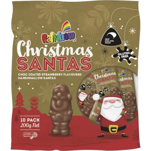 Rainbow Christmas Santa 10 Pack