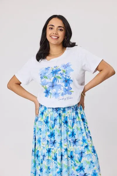 Sunday Boho Bella Printed Tee White
