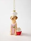 Christmas Shop Glass Ornament, Chef Dog