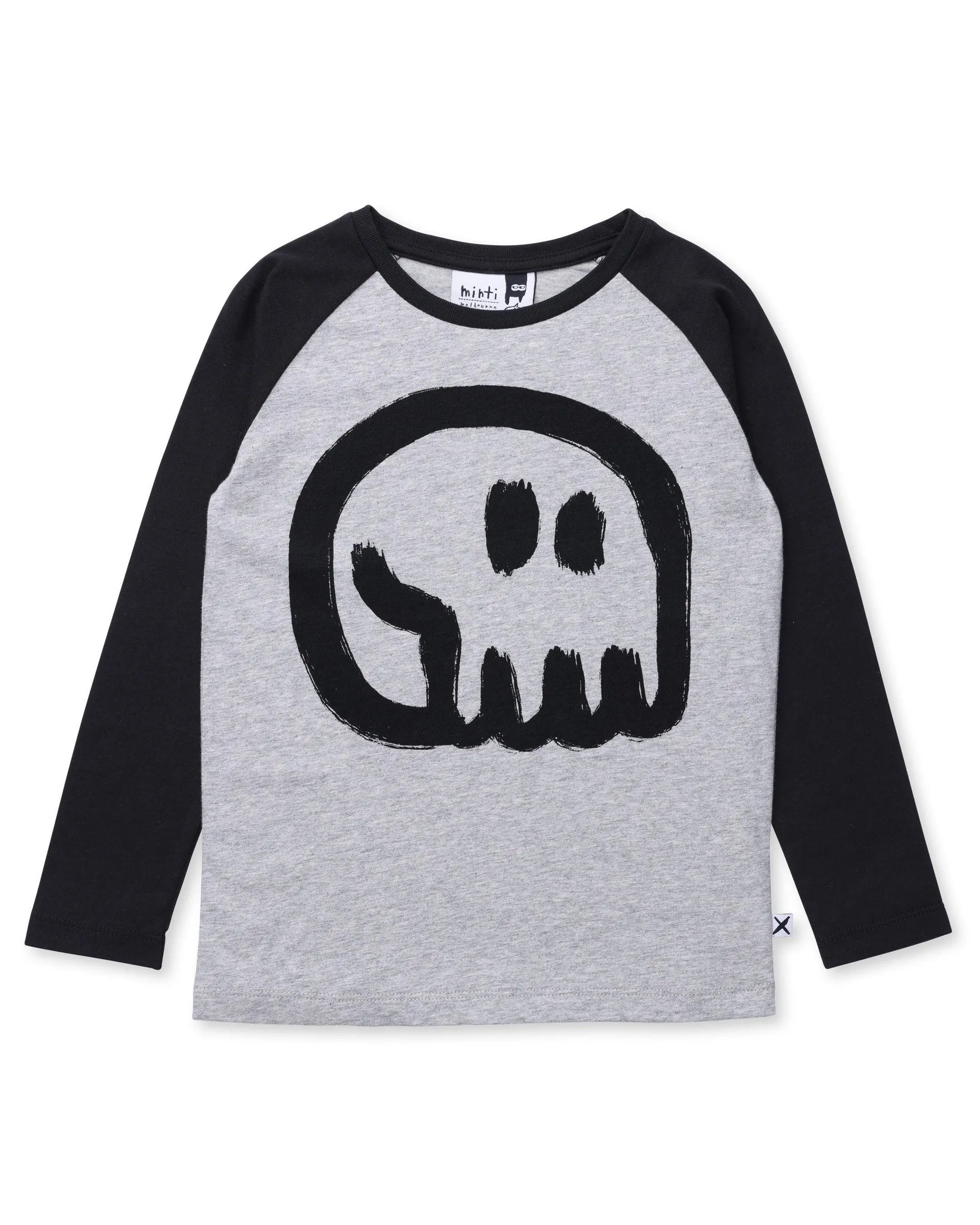 MINTI - CHARCOAL SKULL TEE
