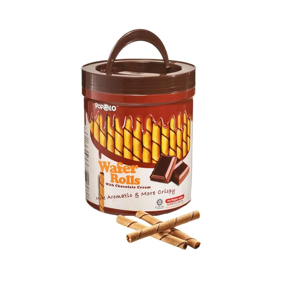 Popolo Wafer Rolls Chocolate Can 400g
