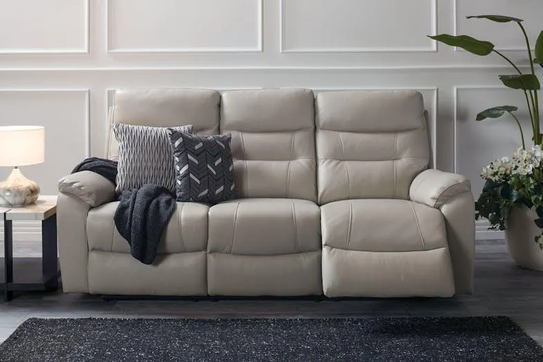 Remington 3 Seater Leather Recliner Sofa