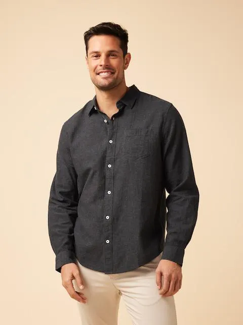 Just Jeans Ls Linen Plain Shirt