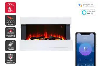 Kogan SmarterHome™ 2kW Multi-Colour Flame Effect Heater