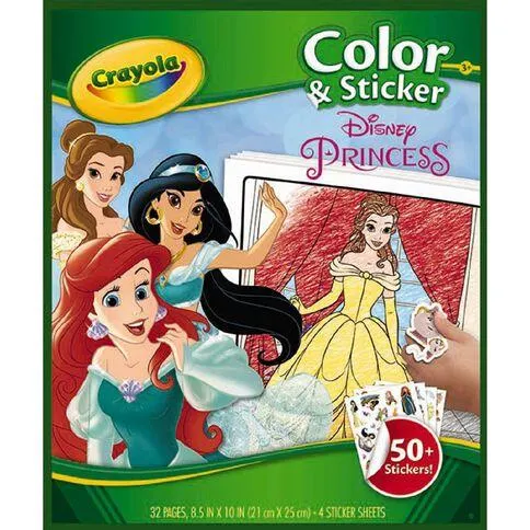 Crayola Disney Princess Colour & Sticker Book 32 Pages
