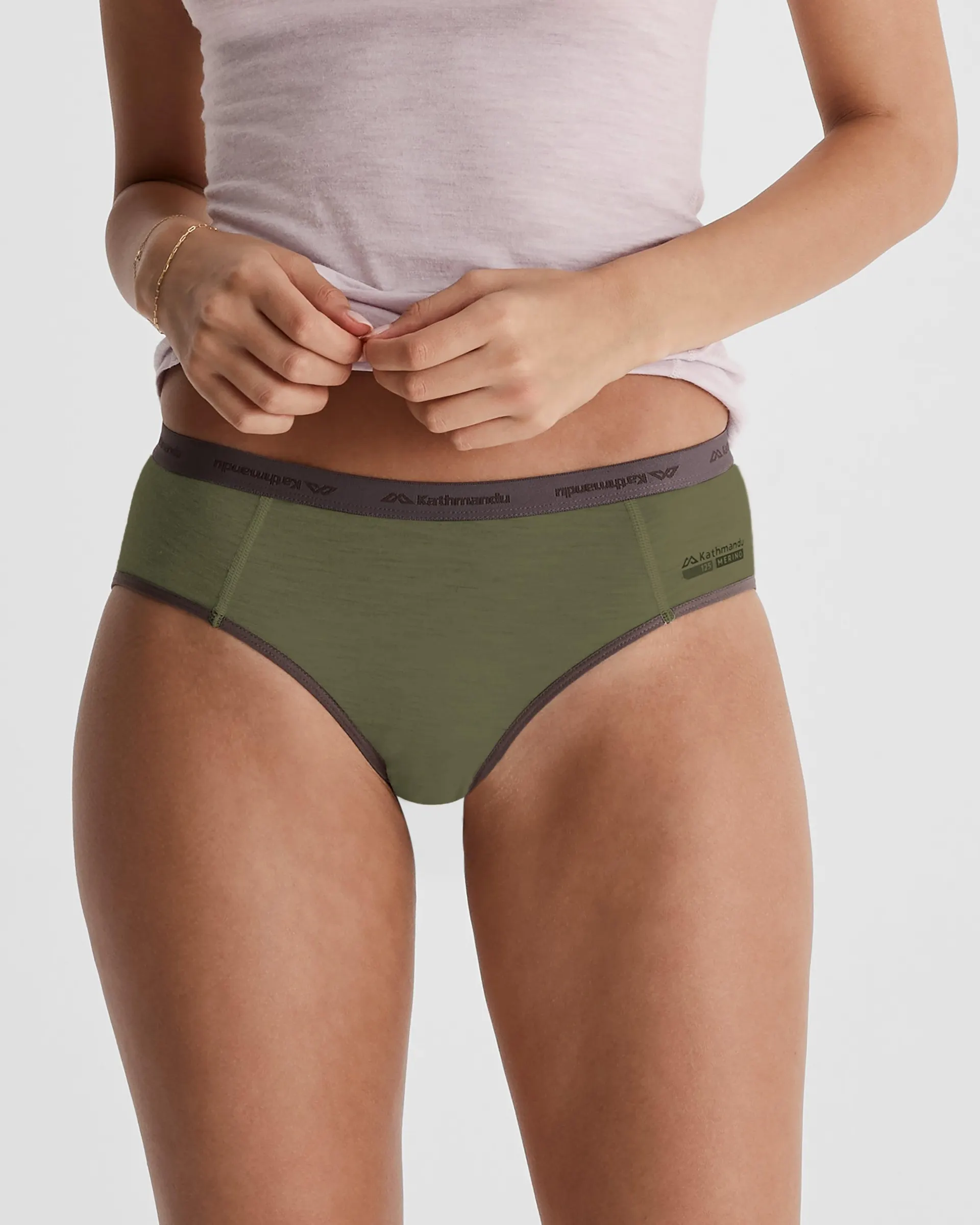 Women's K-Merino 125 Briefs - Light Moss