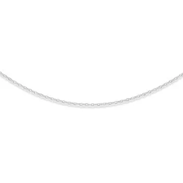 Sterling Silver 45cm Diamond-cut Fine Round Cable Chain