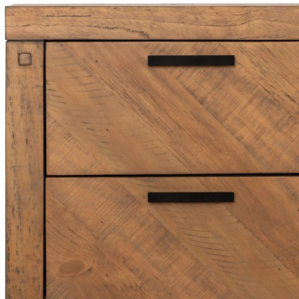 Chevron 7 Drawer Tallboy, Pine