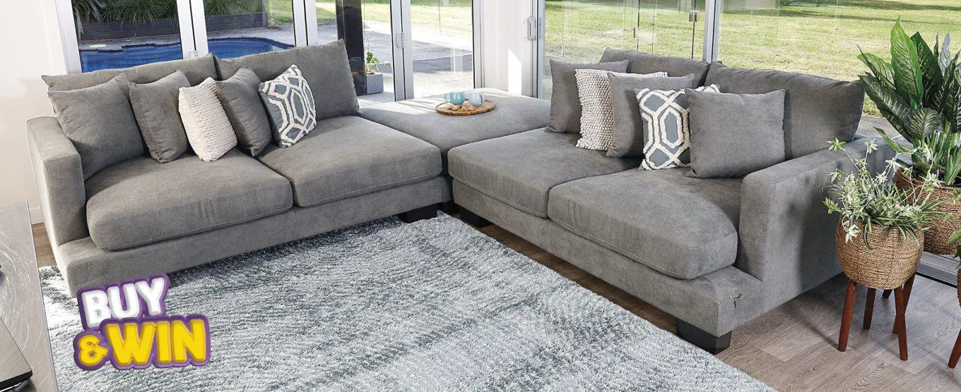 Dallas 4 Seater with Ottoman Mist