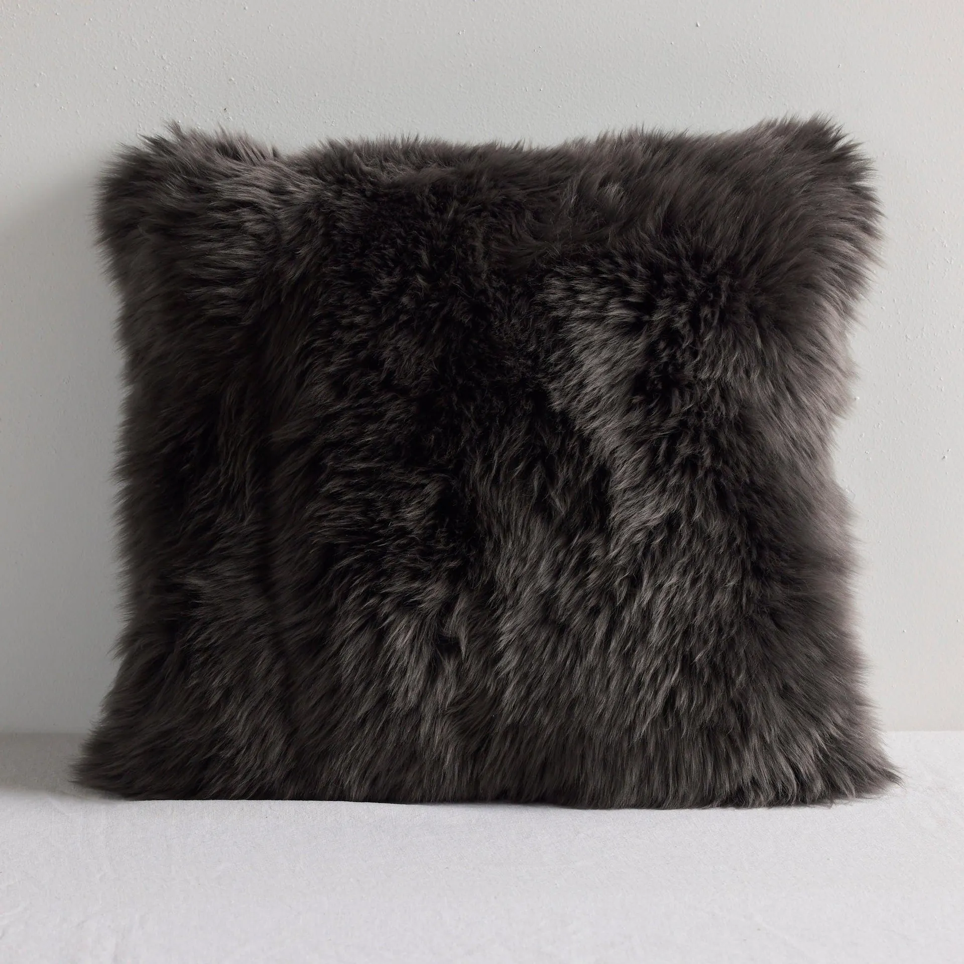 Sheepskin Cushion - 45x45cm - Charcoal