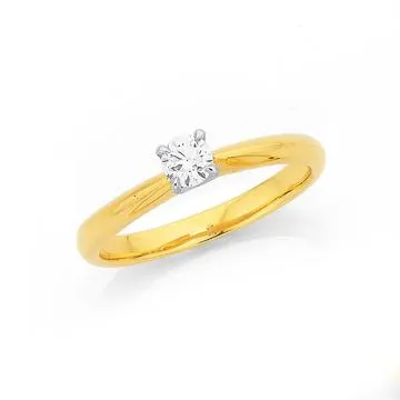 9ct, .25ct Solitaire Diamond Ring