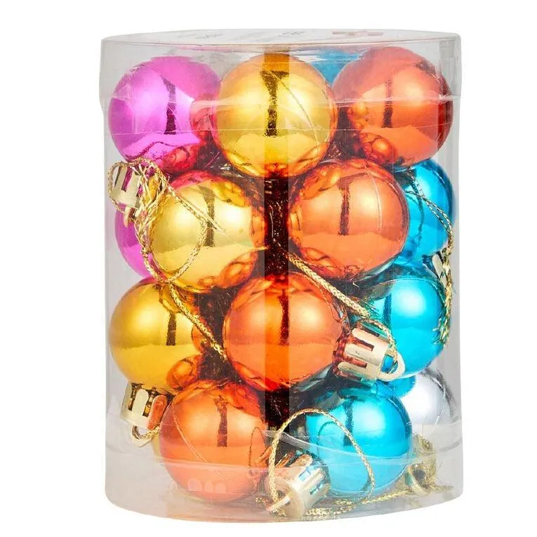Wonderland Christmas Baubles 3cm Rainbow Bright 20 Pack