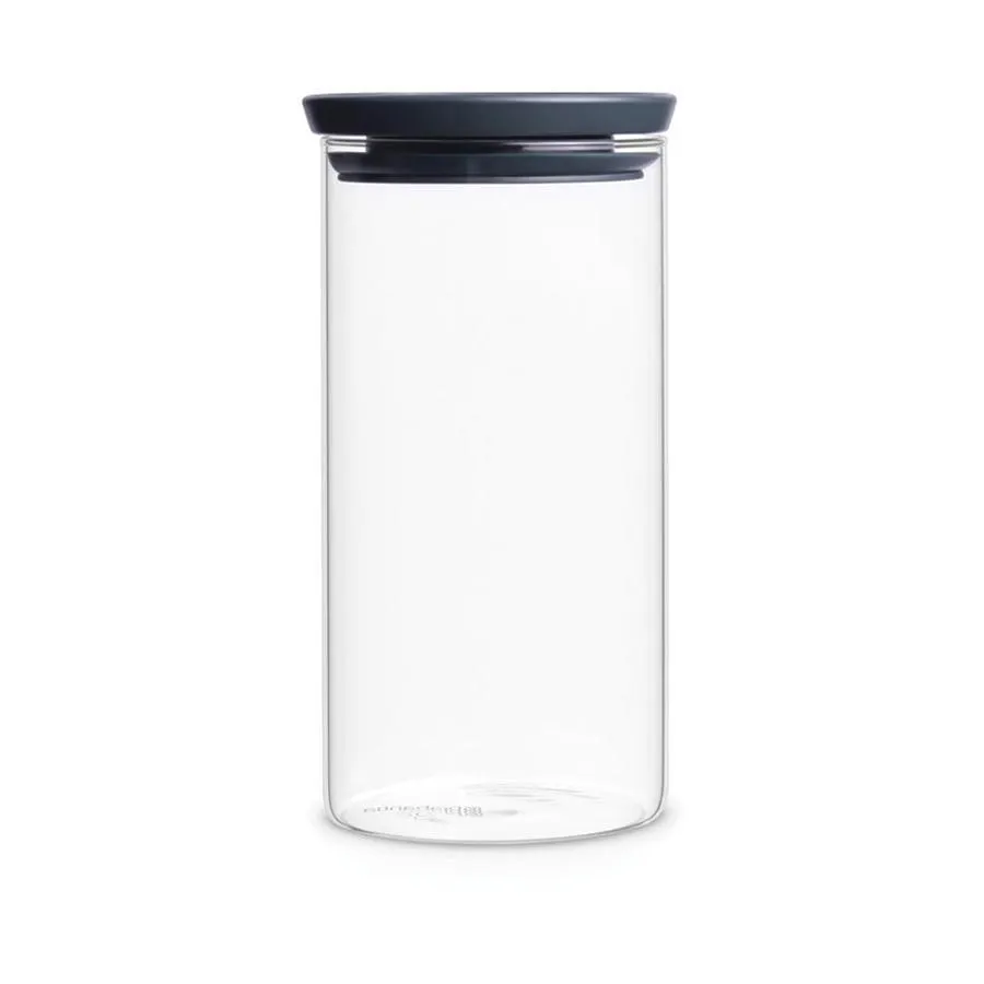 Brabantia Stackable Glass Jar (1.1L) Dark Grey
