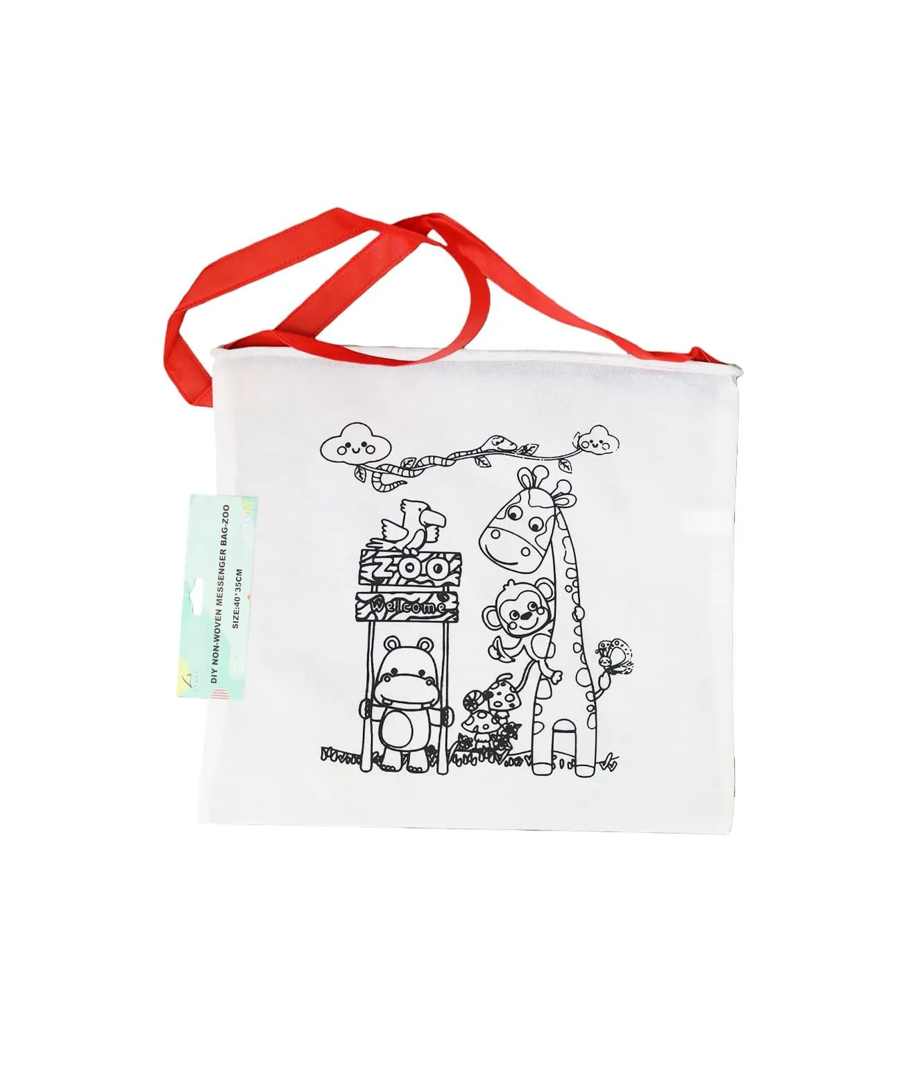 Zoo DIY Non-Woven Messenger Bag 40x35cm