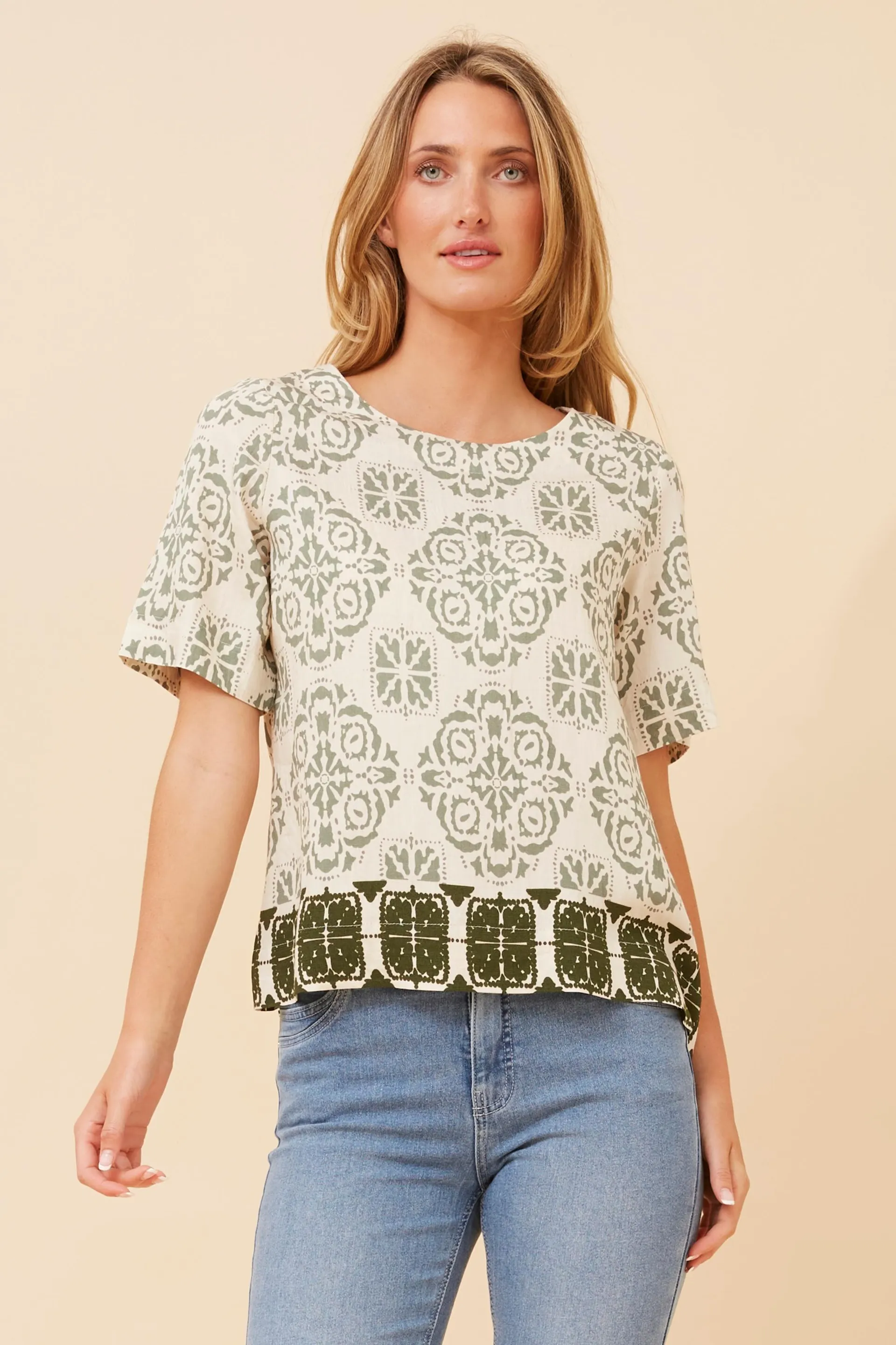 OTTAWA BORDER PRINT TOP