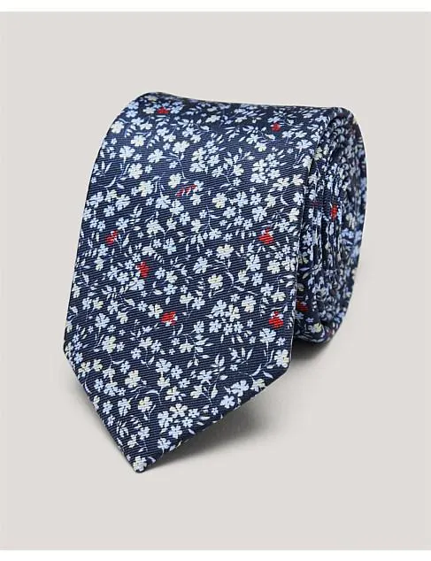 Ditsy Floral Printed Silk Tie