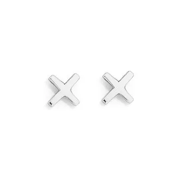 Sterling Silver Kiss Stud Earrings