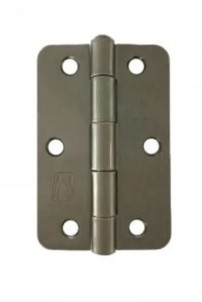 Hinge Steel 89x58x2mm R1/4 Gunmetal Grey Electroplate & Lacquered (Greased Pin)