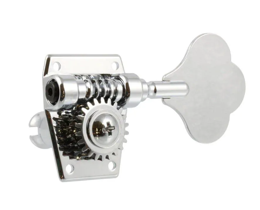 ALLPARTS 4-IN-LINE IMPORT BASS KEYS- SET OF 4 PCS CHROME TUNERS - MACHINE HEADS TK-7946-010