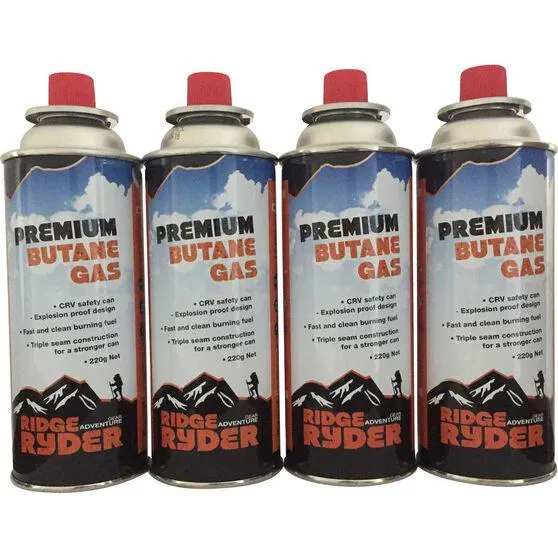 Ridge Ryder Butane Gas 220g 4 Pack
