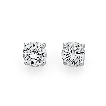 Sterling Silver 6mm Cubic Zirconia Studs