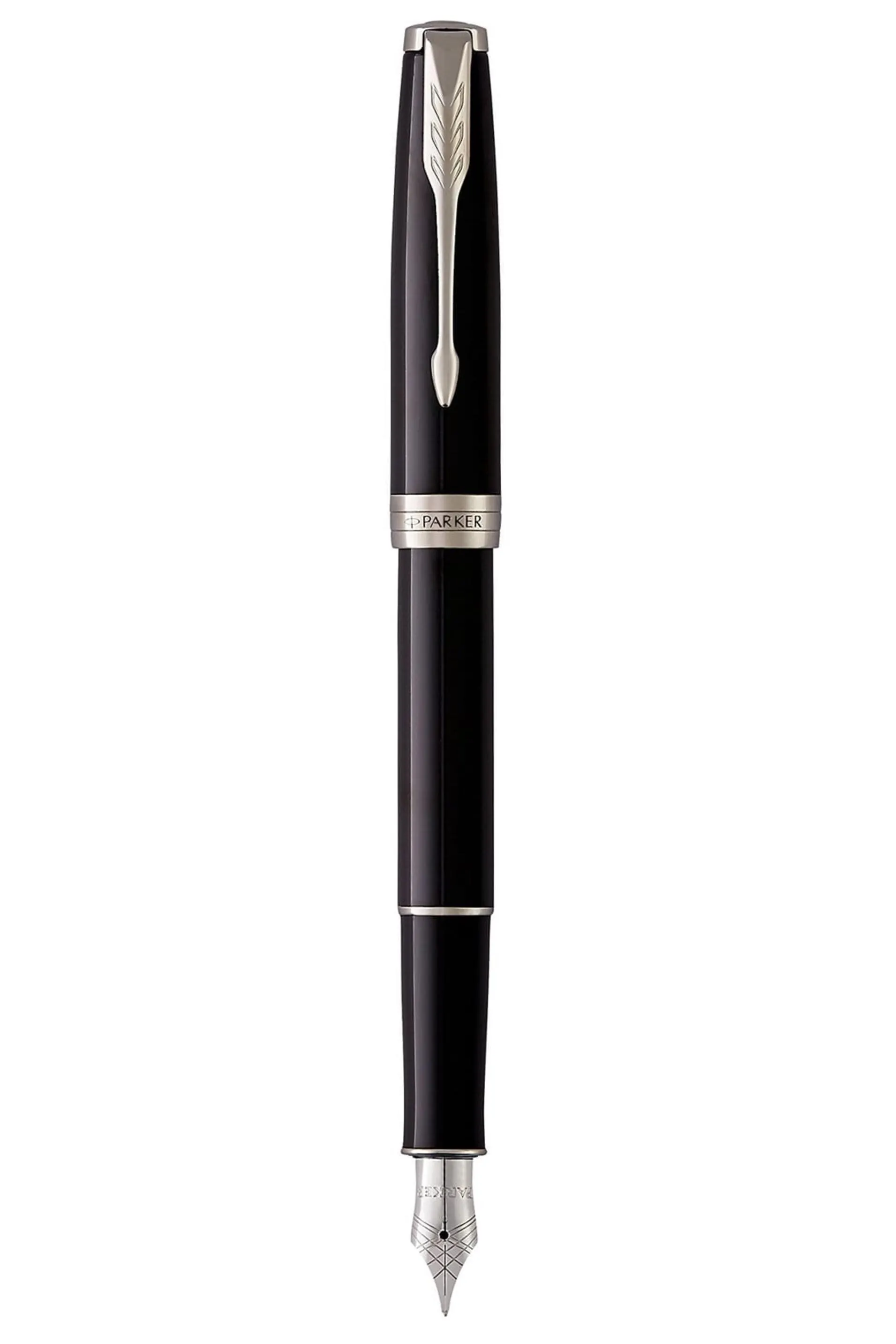Parker Sonnet Black Lacquer Chrome Trim Fountain Pen