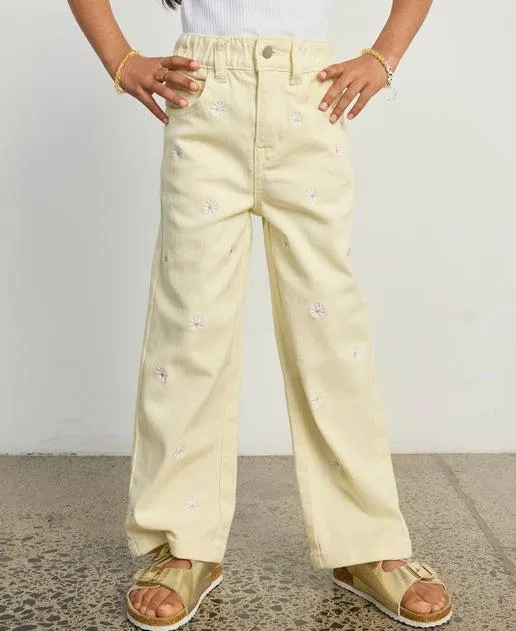 Little Kids' Embroidered Wide Jean