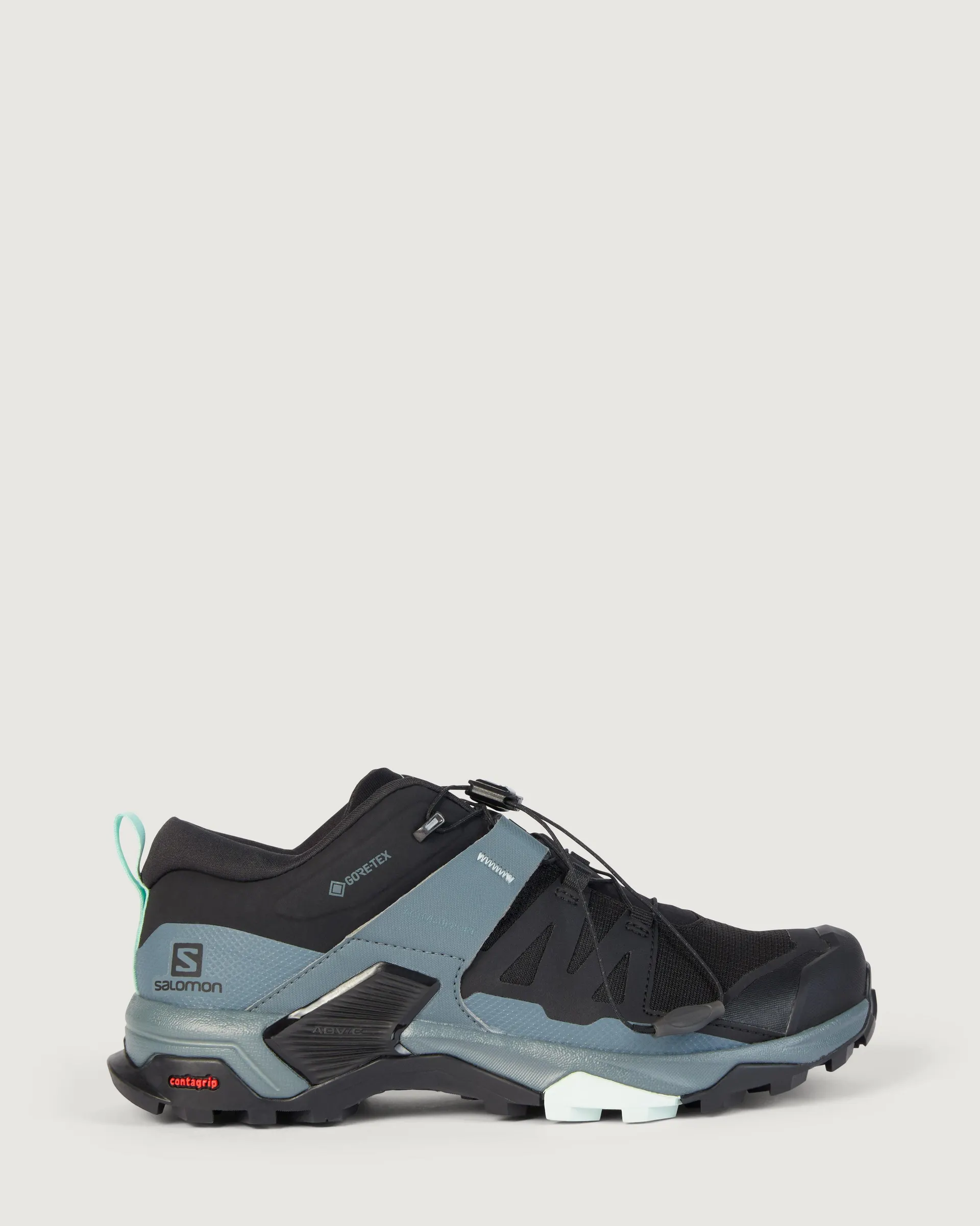 Women's Salomon X Ultra 4 GTX Hiking Shoes - Black/Stormy Weather/Opal Blue