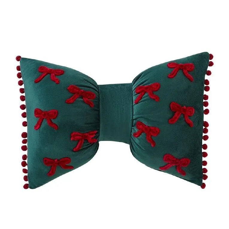 Wonderland Home Bow Cushion Green Green