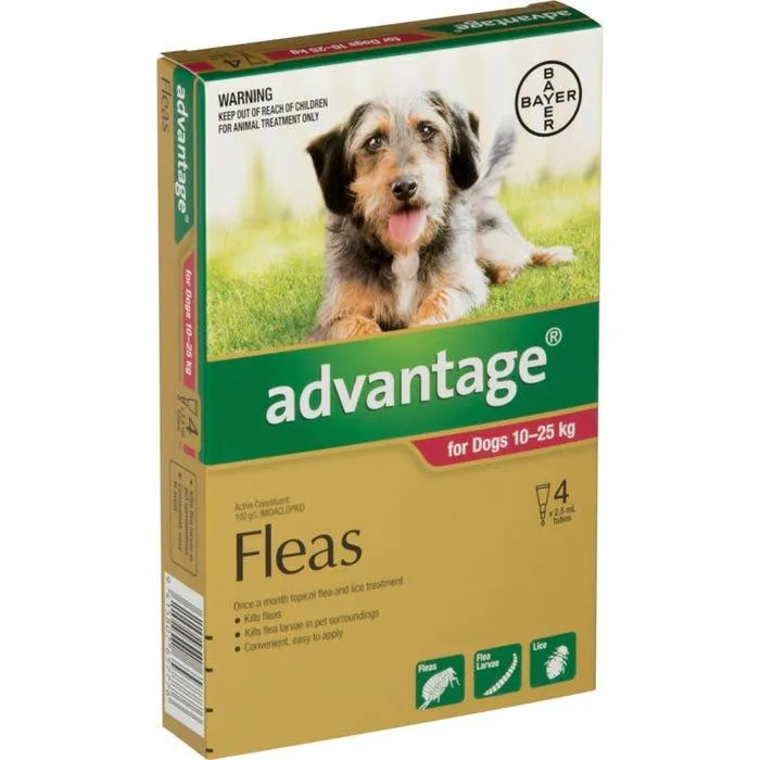 Advantage Flea Treatment For Dogs 10-25kg - 4 Pack