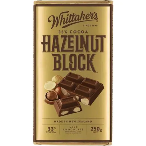 Whittaker's Chocolate Block Roasted Whole Hazelnut 250g